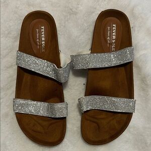 Feversole Women's Sparkling Silver Sandals